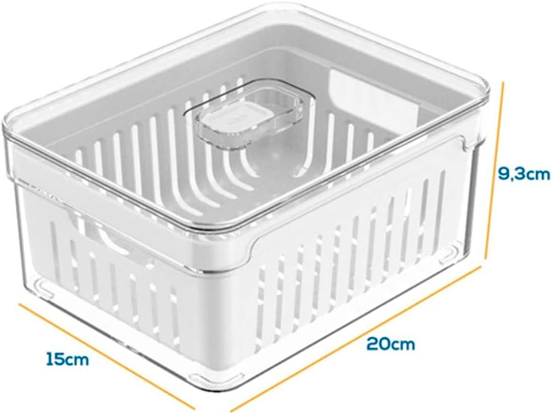 Kit de 4 Organizadores de Geladeira y Armario de Cocina de 2,2 Litros para Alimentos y Vegetales