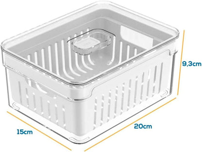 Kit de 4 Organizadores de Geladeira y Armario de Cocina de 2,2 Litros para Alimentos y Vegetales