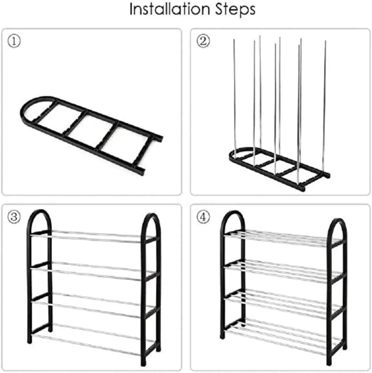 Organizador de Zapatos con 4 Niveles para Habitación, Entrada, Multiusos, Libros, Zapatillas