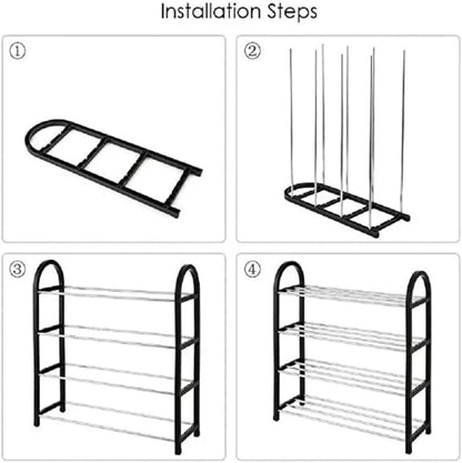 Organizador de Zapatos con 4 Niveles para Habitación, Entrada, Multiusos, Libros, Zapatillas