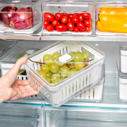 Kit de 4 Organizadores de Geladeira y Armario de Cocina de 2,2 Litros para Alimentos y Vegetales