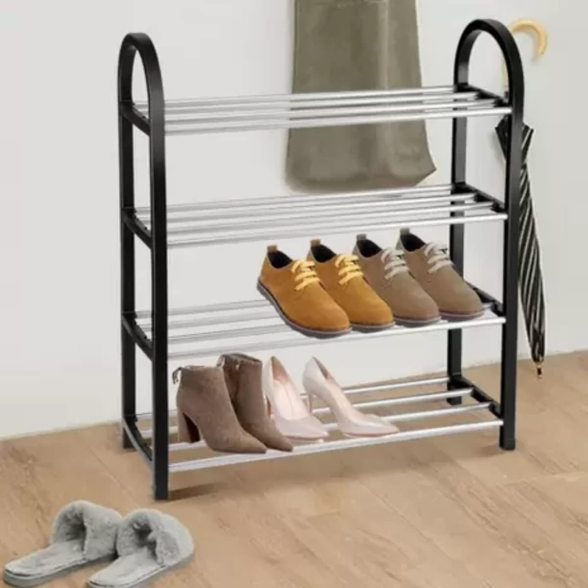 Organizador de Zapatos con 4 Niveles para Habitación, Entrada, Multiusos, Libros, Zapatillas