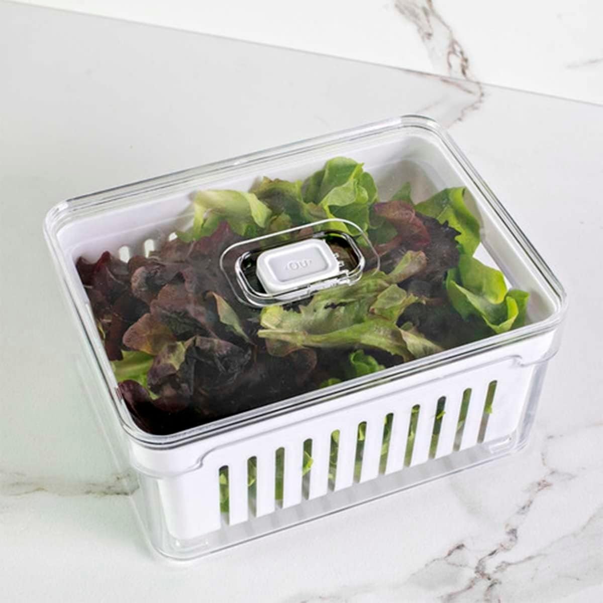 Kit de 4 Organizadores de Geladeira y Armario de Cocina de 2,2 Litros para Alimentos y Vegetales