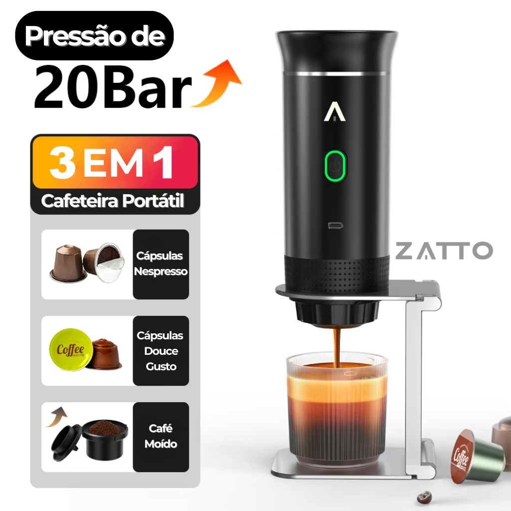 Cafetera Eléctrica Portátil 3 en 1 Café Rápido