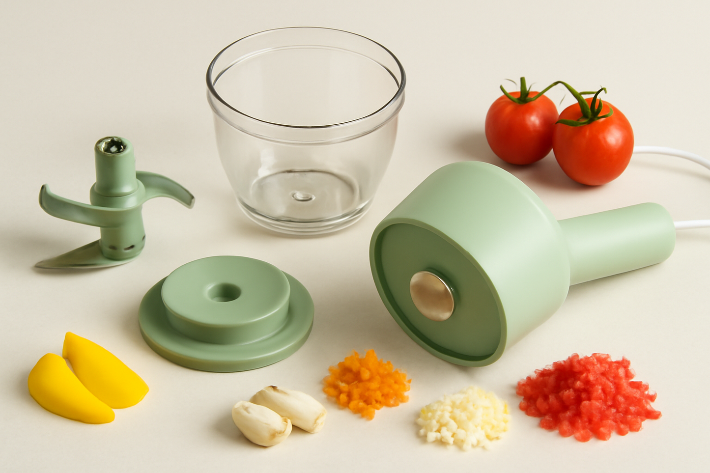 Cortador triturador eléctrico multifuncional para vegetales y carnes acero inoxidable